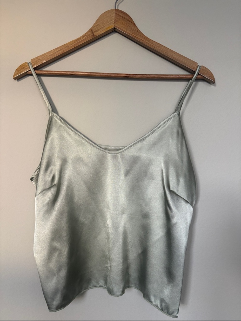 Sioro Spaghetti Strap Cami in Silver green